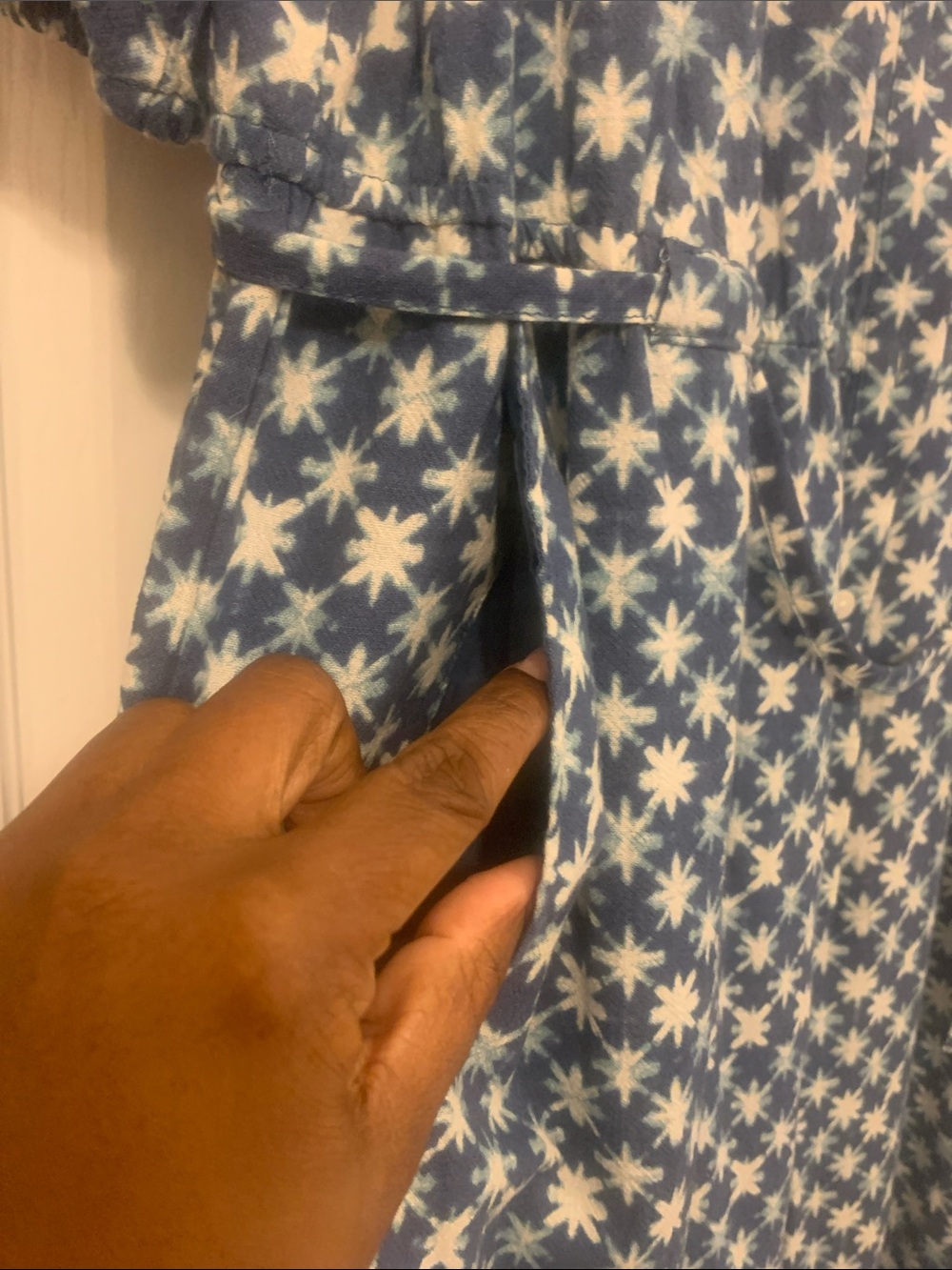 Universal Thread Blue Floral Print Jumpsuit - Picture 6 of 8